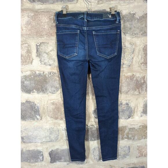 American Eagle Jeans Woman's 2 Jeggings Blue Skinny Stretch Basic Coastal - Picture 5 of 15